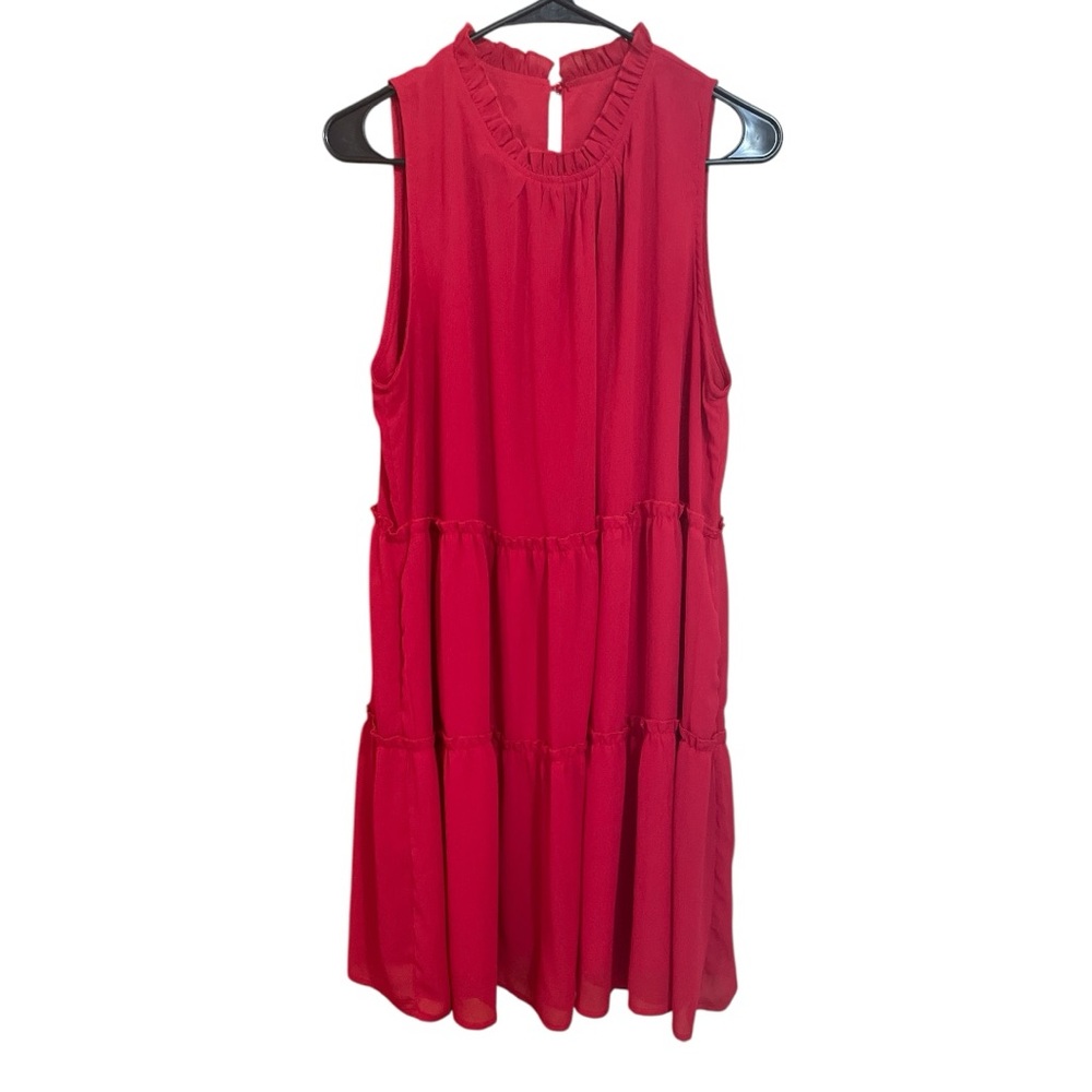 Sleeveless Red Mini Dress – Flowy Fit, sheer Women’s XL